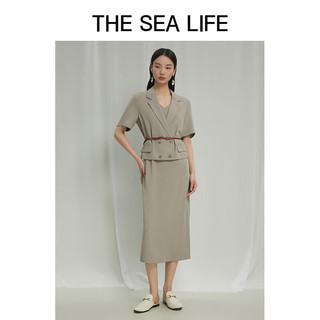 THE SEA LIFE欧海一生 立体感连衣裙24夏季气质浪漫感配腰带PB1135 微光绿 M