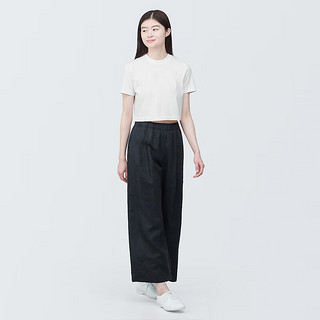 MUJI 無印良品 无印良品（MUJI） 女式 防紫外线凉感 短款 短袖T恤  上衣打底衫女款内搭夏季 白色 L 165/88A