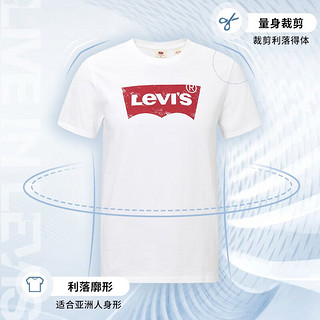 Levi's【同款】李维斯2024夏季logo印花短袖T恤 藏蓝色0002 XXS