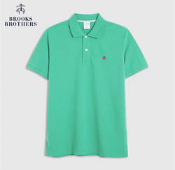 Brooks Brothers 布克兄弟 男士23夏新纯棉翻领撞色LOGO短袖POLO衫