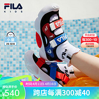 FILA斐乐儿童童鞋2024夏季小童男童儿童凉鞋 黑/火红-BF 32码 内长20.0cm