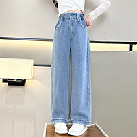 优优1点(Yoyo one)2024炸街女童套装儿童春装洋气时髦童装女孩大童春秋休闲 13038蓝色 120cm