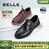 BeLLE 百丽 休闲皮鞋男2023新款商场同款真皮商务鞋7XM01BM3 黑色系带款 42