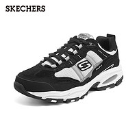 SKECHERS 斯凯奇 男鞋休闲鞋复古厚底增高鞋 春季户外运动鞋 男士老爹鞋 51241 黑白色/BKW 42