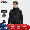 FILA 斐乐 男士梭织两件套2024春季休闲舒适连帽外套 正黑色-BK 175/96A/L