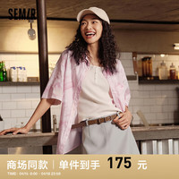 森马（Semir）大力水手联名中袖衬衫女中长款夏2024满印衬衣 红色调00466 155/80A/S