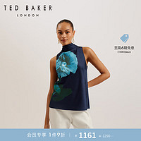 Ted Baker2024春夏女士气质高领绑带花卉印花无袖衬衫274183 藏青色 0