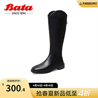 Bata 拔佳 弹力瘦瘦靴女冬季新款英伦风时尚百搭长筒靴骑士靴30026DG2