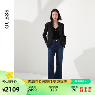 GUESS 盖尔斯 24年春季女士学院校供感西装外套-YO1W1863 BLK-黑色 XS