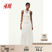 H&M女装2024夏季女士休闲时尚潮流简约风半身裙1226961 白色 155/60 32