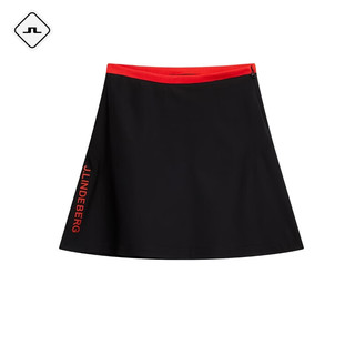 金林德伯格（J.Lindeberg）夏季GOLF舒适弹力纯色时尚A字裙女士524216005 RPR黑色 165/86A/M