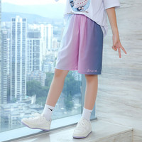 优优1点(Yoyo one)女童短裤外穿夏季薄款洋气儿童冰丝运动速干裤夏款大童女孩五分裤 3350渐变紫色 160cm