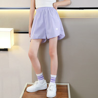 优优1点（Yoyo one）女童裤子2024夏季冰丝短裤儿童速干运动裤夏装女大童薄款裙裤 18410紫色【速干·冰丝】 120cm