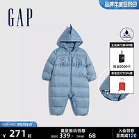 Gap 盖璞 婴儿冬季2023新款LOGO羽绒一体式连体衣718971儿童装洋气哈衣