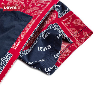 Levi's李维斯童装男童开襟衬衫2024夏季儿童满印潮流上衣 辣椒红 150/72