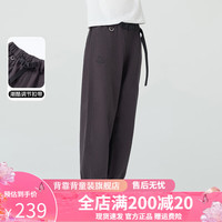 Kappa Kids卡帕中大童春季休闲长裤束腿裤全棉纯棉松紧腰男女童裤子 深灰色 130