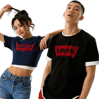 Levi's【同款】李维斯2024夏季logo印花短袖T恤 灰色0003 XS