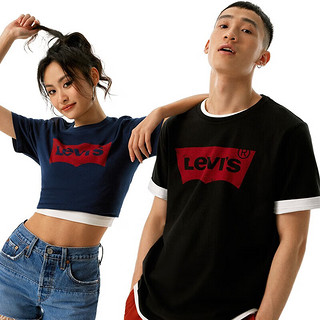 Levi's【同款】李维斯2024夏季logo印花短袖T恤 白色0000 XL