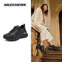 SKECHERS 斯凯奇 女鞋 2023冬季新款软底健步鞋轻便休闲鞋减震跑步鞋网面透气运动 全黑色BBK 38