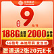  中国移动 兴隆卡 半年9元月租（188G全国流量+本地号码发当地+畅享5G信号）值友赠40元E卡　