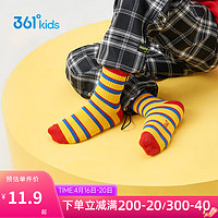 361°儿童童装中大童男女童平板长袜 红4 红色/黄色