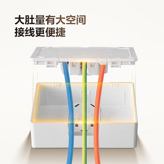 公牛（BULL）开关插座墙壁电源面板明装走线大面板家用墙壁插座G59系列亮面白 16A三孔