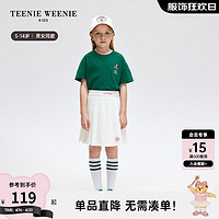 TEENIE WEENIE Kids小熊童装24春男女童简约纯色短袖T恤 绿色 160cm