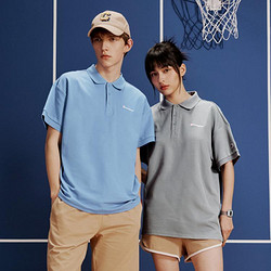 Champion 春夏男女款刺绣草写logo短袖POLO衫