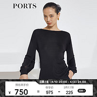 PORTS宝姿 女装简约百搭针织衫LL8K416LKR004 黑色 XL