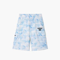 BOY JUNIOR24夏季防晒凉感中裤满印扎染工装短裤潮帅男女童 蓝色 120
