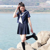 dophnison 多菲尼森 jk制服 日系正统水手服学院风校服春秋款百褶裙 日系JK短袖套装(送领结)M码