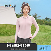 SANFU 三福 单外套2024夏季防紫外线修身指洞轻薄防晒服女装483519 粉红 165/92A/F