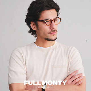 FULL MONTY【亚麻T恤】男士休闲圆领黑色短袖贴袋简约半袖打底2024年夏 米白色8415 M