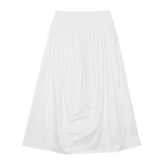 EGGKA 高腰半身裙2024年春季简约时尚休闲修身舒适气质A字长裙 白色 S