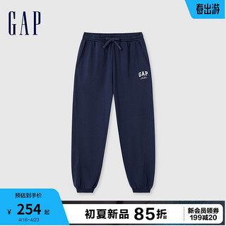 Gap男装2024夏季logo抽绳松紧腰束口休闲裤长裤465818 海军蓝 175/84A(L) 亚洲尺码