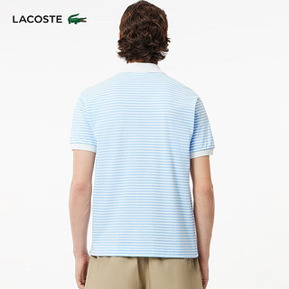 LACOSTE法国鳄鱼男士24年时尚条纹短袖POLOPH9753 F6Z/浅蓝色 5 /180