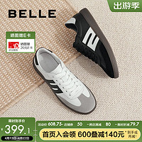 BeLLE 百丽 休闲板鞋男鞋2023秋季新款舒适低帮德训鞋8BE01CM3 白色 40