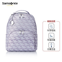 新秀丽（Samsonite）双肩电脑包13英寸女士背包书包商务旅行包NO3紫色印花