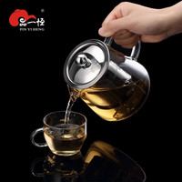品一恒玻璃煮茶壶耐高温煮泡茶壶不锈钢过滤内胆茶水分离泡大容量玻璃壶 PYH-300A(350ML)