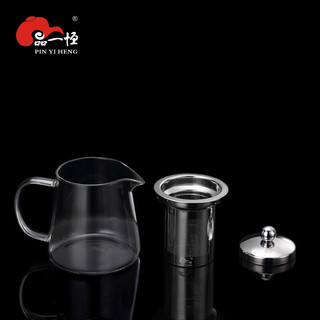 品一恒玻璃煮茶壶耐高温煮泡茶壶不锈钢过滤内胆茶水分离泡大容量玻璃壶 PYH-300A(350ML)