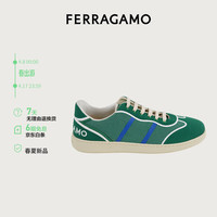 菲拉格慕（Ferragamo）男士深亮绿色高科技织物低帮休闲鞋 0769340_M  _ 95