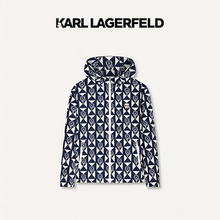 Karl Lagerfeld卡尔拉格斐轻奢老佛爷男装 2024夏款连帽潮流薄夹克外套 藏青 48