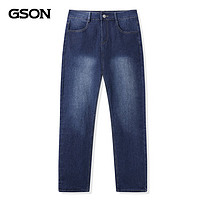 GSON 森马集团旗下品牌 男款时尚直筒牛仔裤 深牛仔蓝