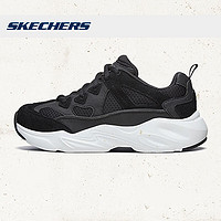 SKECHERS 斯凯奇 复古老爹鞋夏季休闲增高运动鞋熊猫鞋情侣款厚底鞋子 66666222-BLK 黑色 36码