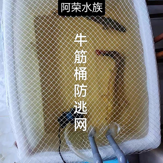 纳学加厚防逃网鱼缸防跳网防逃网家用鱼桶跳网通用型鱼池网方形盖上盖 长方形长宽65*44Cm 牛筋桶养鱼防逃网(按桶实际尺寸