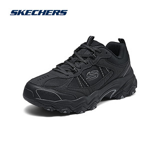 斯凯奇（Skechers）百搭时尚耐磨休闲运动鞋男士绑带越野城市户外鞋237527 全黑色/BBK 43