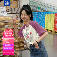 唐狮 TONLION女圆领插肩袖短袖T恤WP 树莓红 L