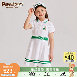 Paw in Paw PawinPaw卡通小熊童装24夏季新款女童短袖polo撞色连衣裙