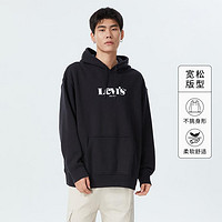 Levi's 李维斯 男士黑色连帽抽绳印花时尚宽松卫衣