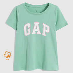 Gap 盖璞 女幼童夏季LOGO纯棉短袖552106儿童装运动休闲T恤